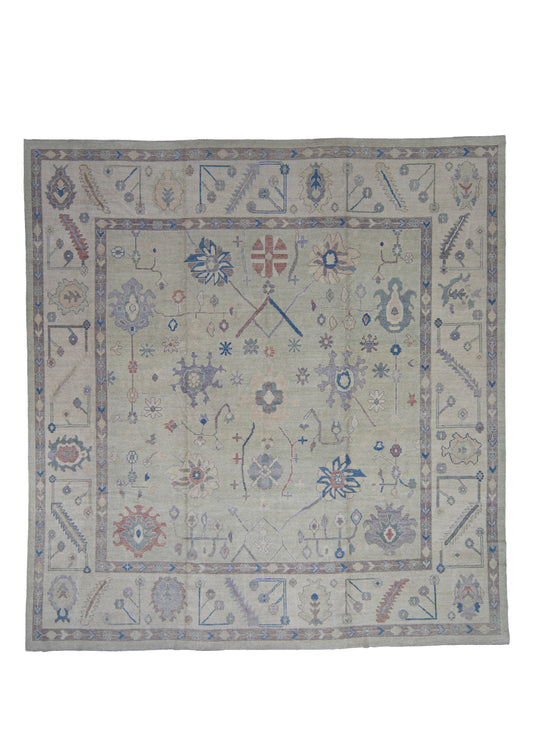 Square Turkish Oushak Rug 13'1" x 13'9" #2210