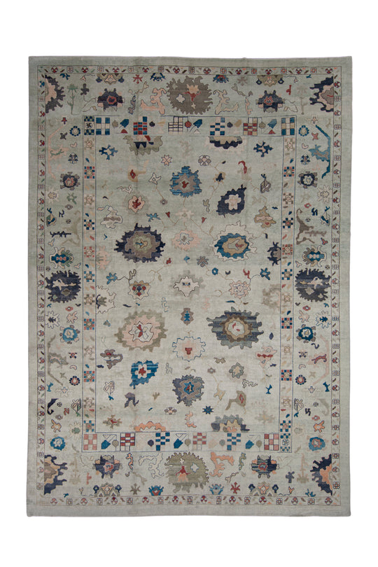 Turkish Old Wool Oushak Rug 13'6" x 19'2" #HS-2098
