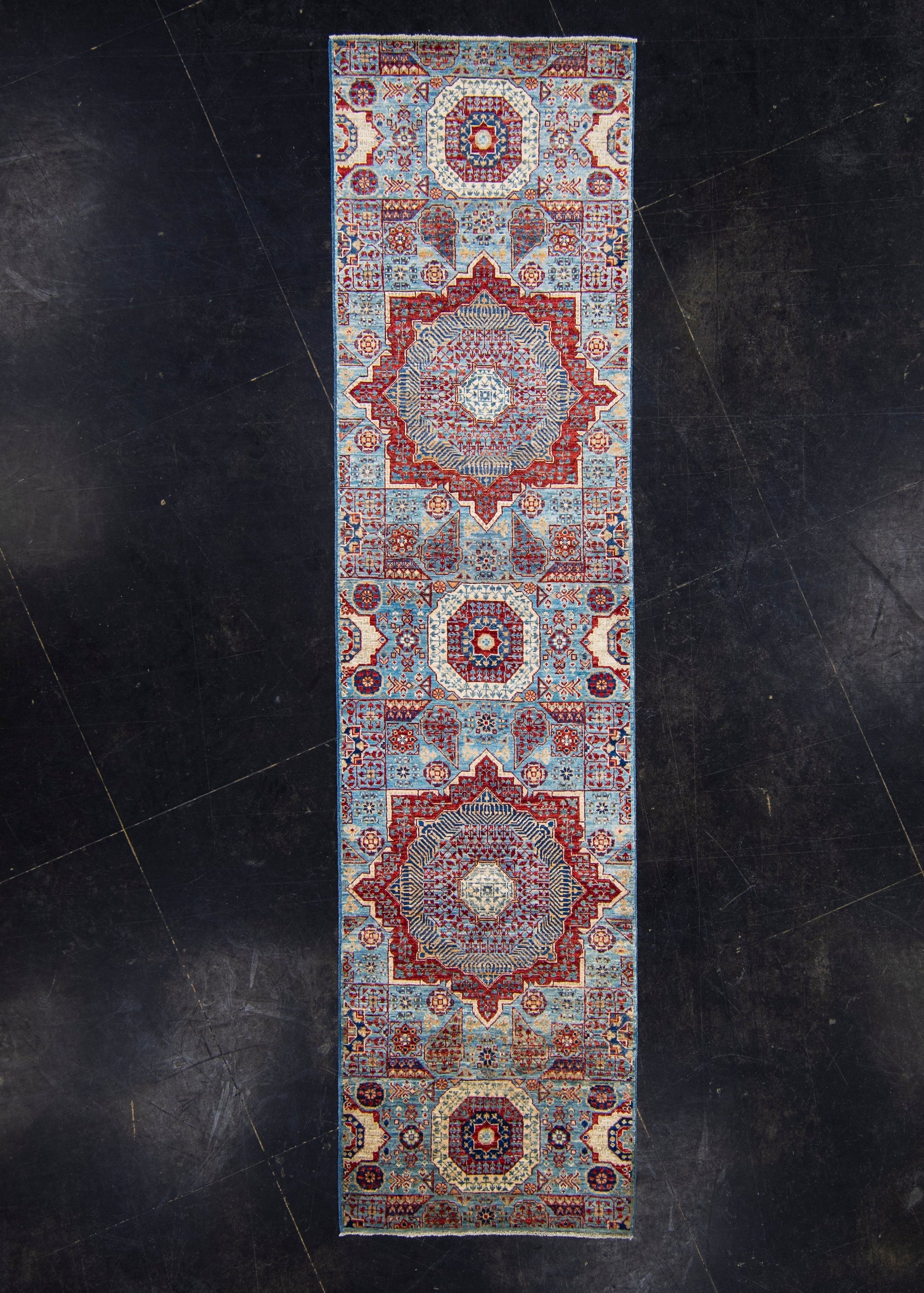 Oriental Hand Knotted Rug Runner 2'6" x 9'11" #6001