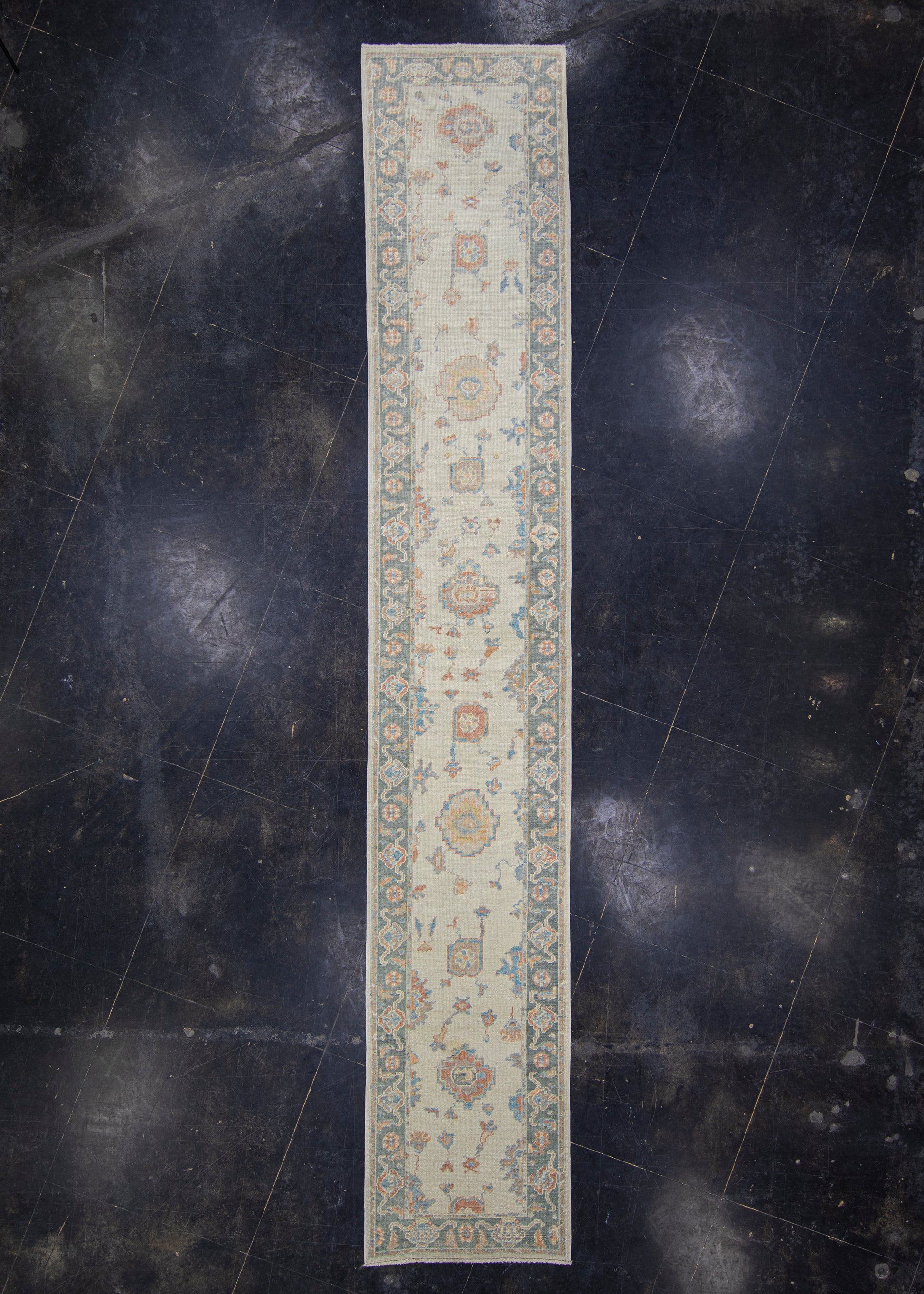 Turkish Oushak Rug Runner 2'11" x 17'2" #HS-2018