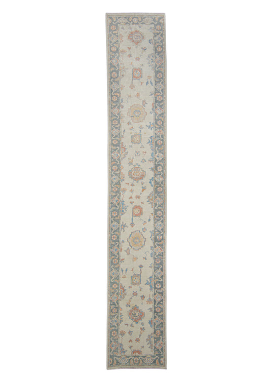 Turkish Oushak Rug Runner 2'11" x 17'2" #HS-2018