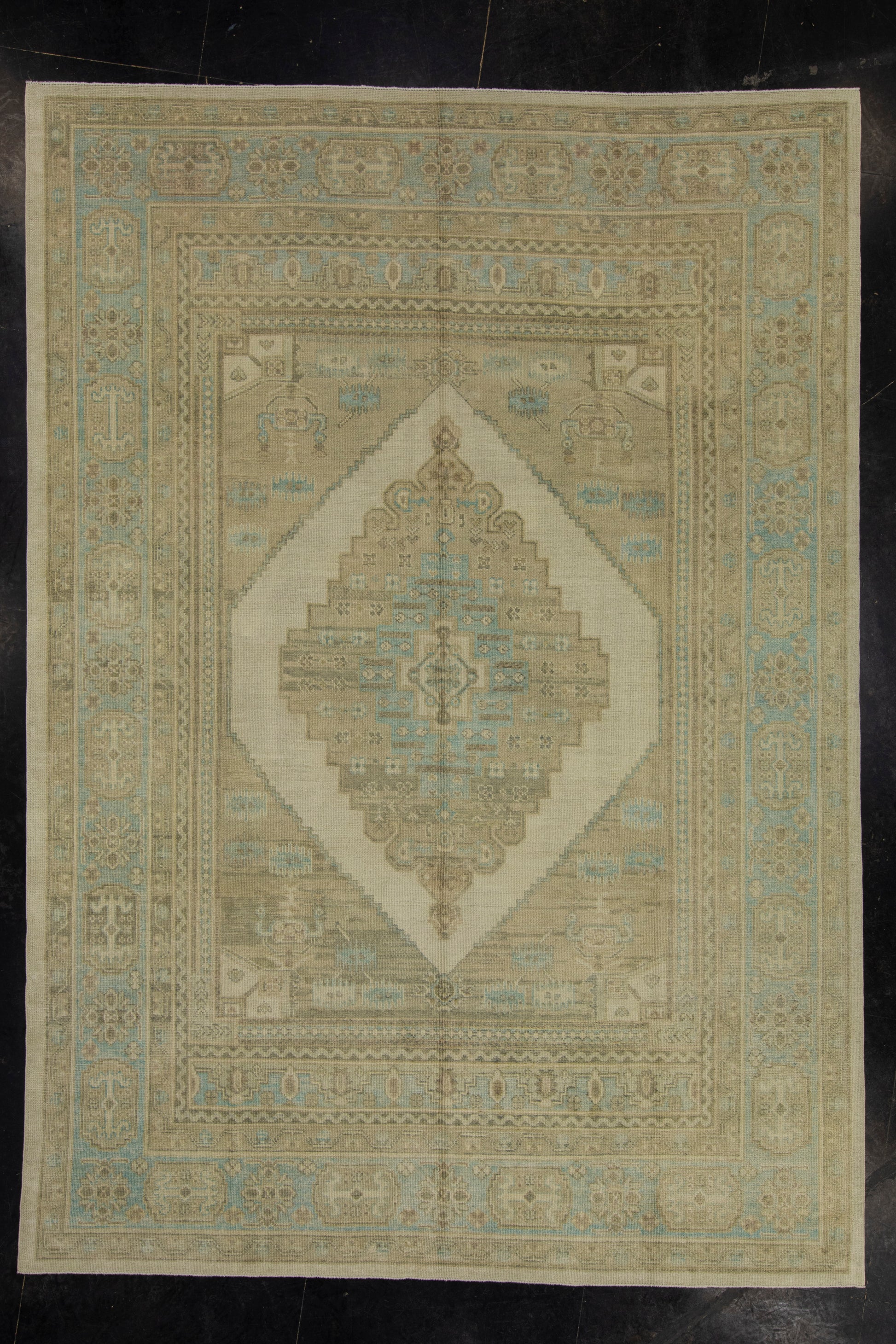Turkish Antique Look Oushak Rug 9' x 12'10" #16783