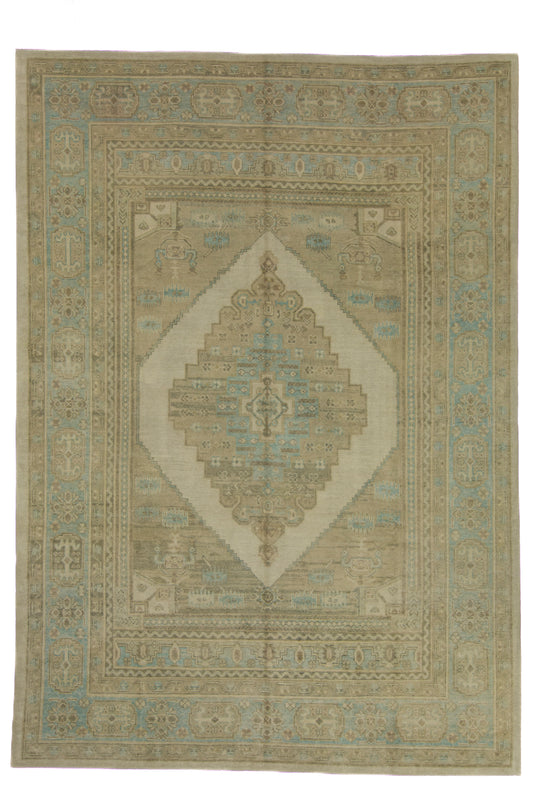 Turkish Antique Look Oushak Rug 9' x 12'10" #16783