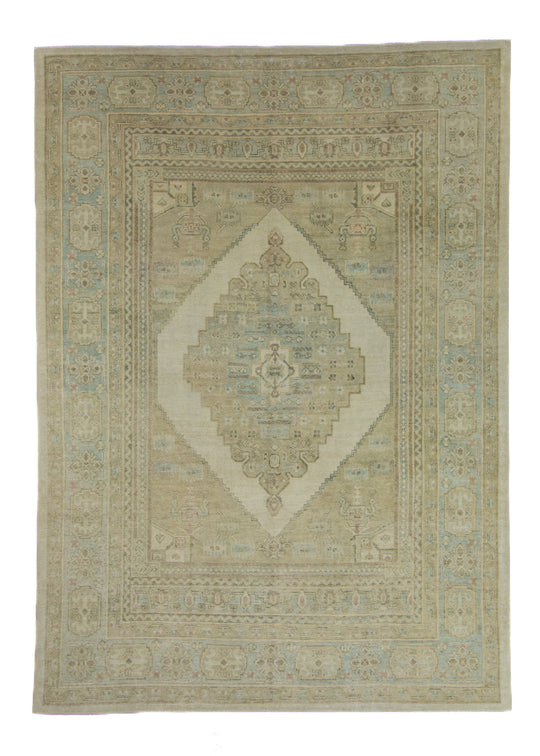 Turkish Antique Look Oushak Rug 9'3" x 13' #16784