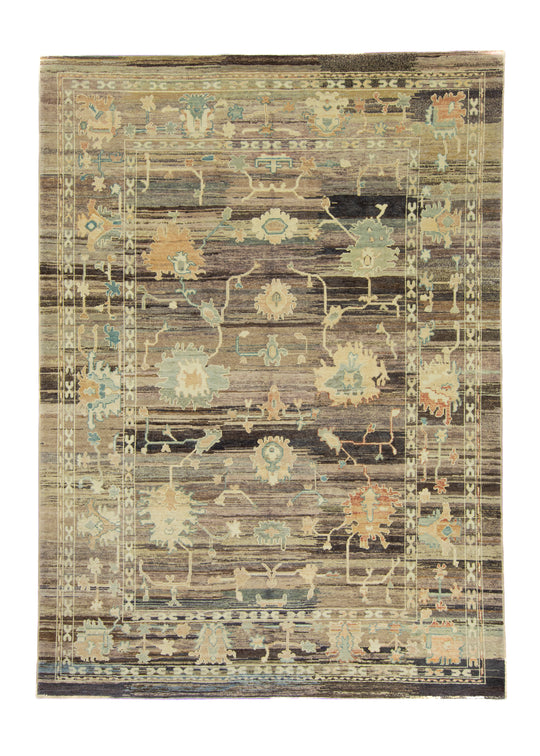 Turkish Old Wool Oushak Rug 8'9" x 12'1" #16776