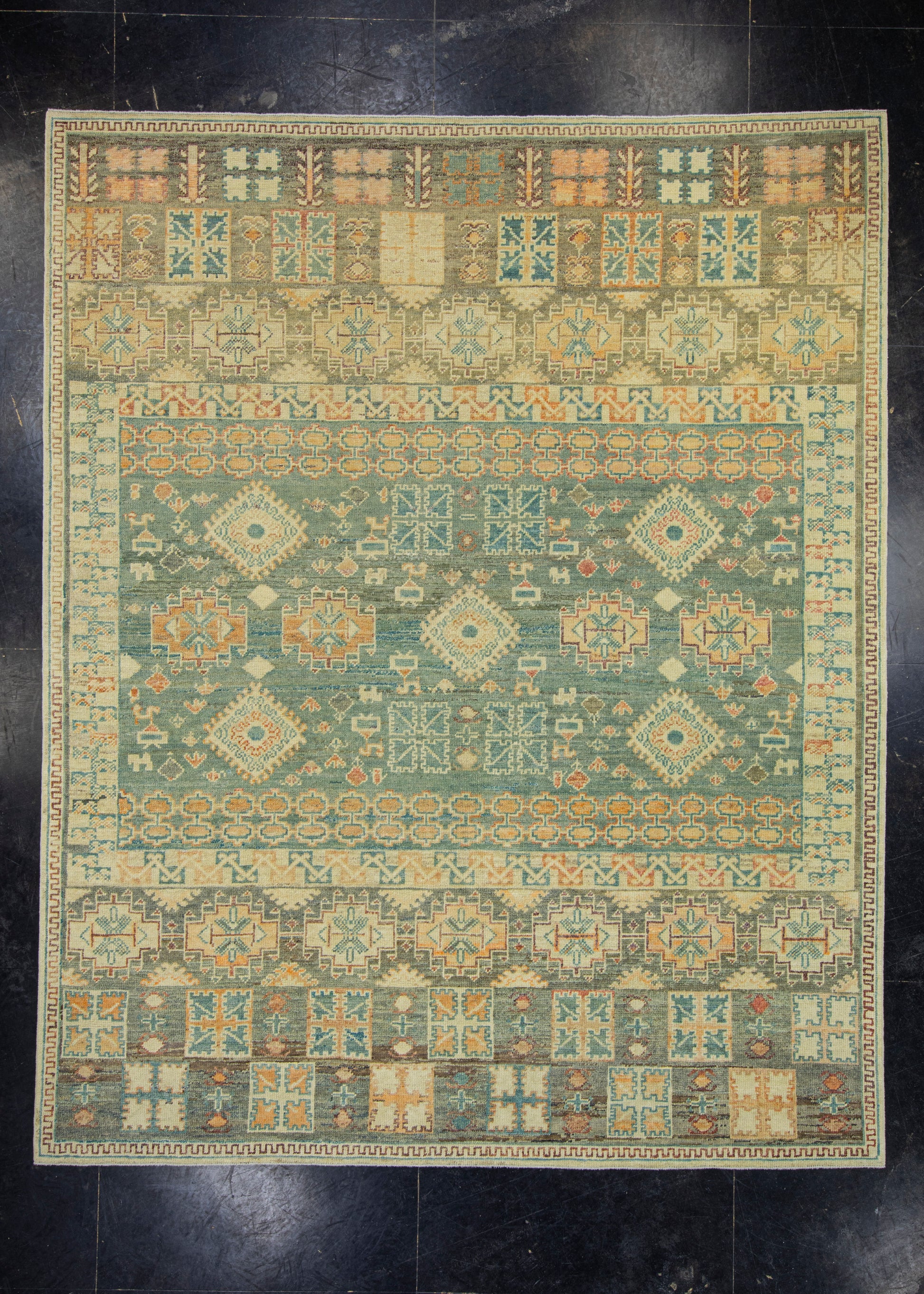 Turkish Old Wool Oushak Rug 7'11" x 9'10" #16862