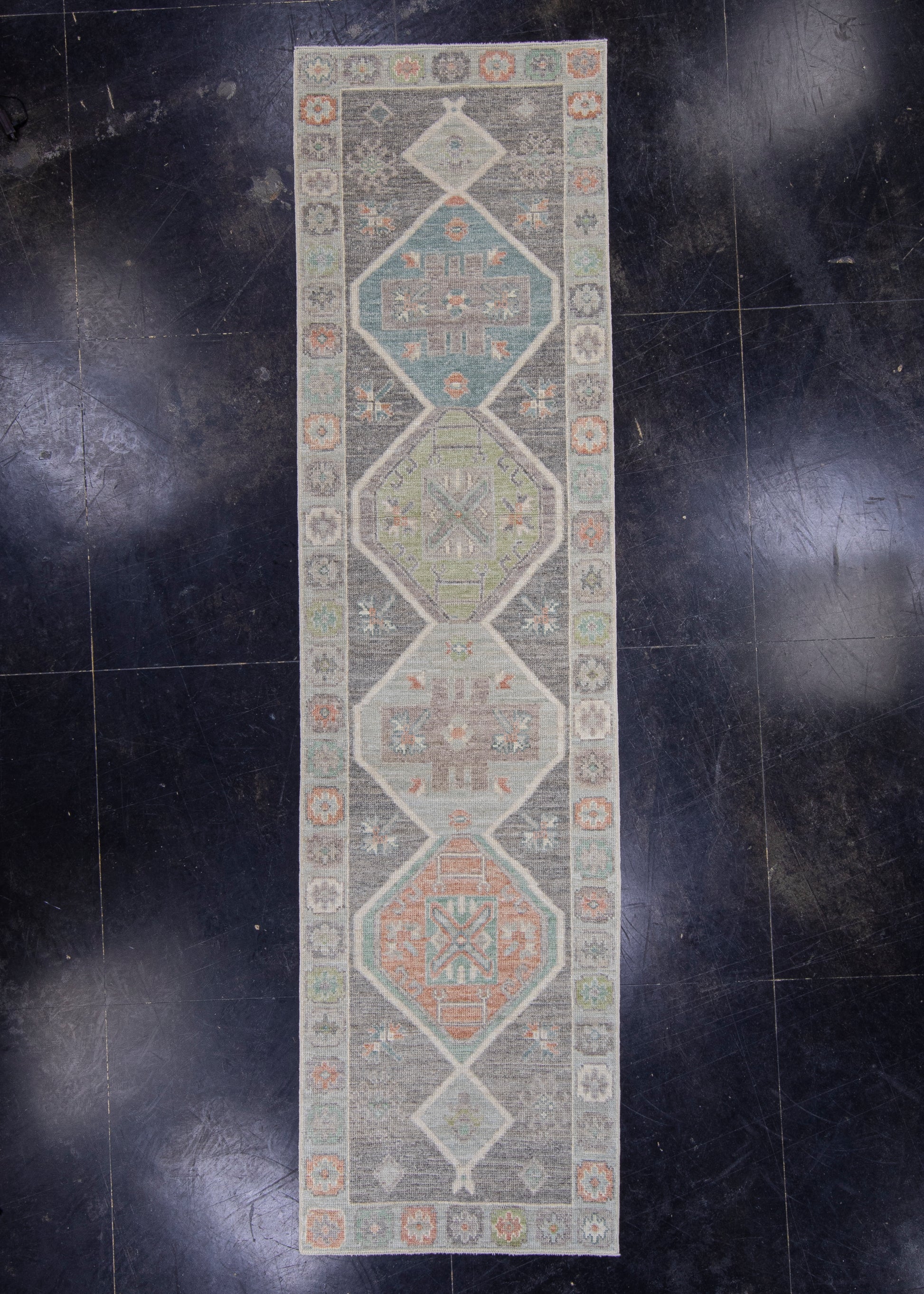 Turkish Oushak Runner Rug 2'10" x 10'10" #16018