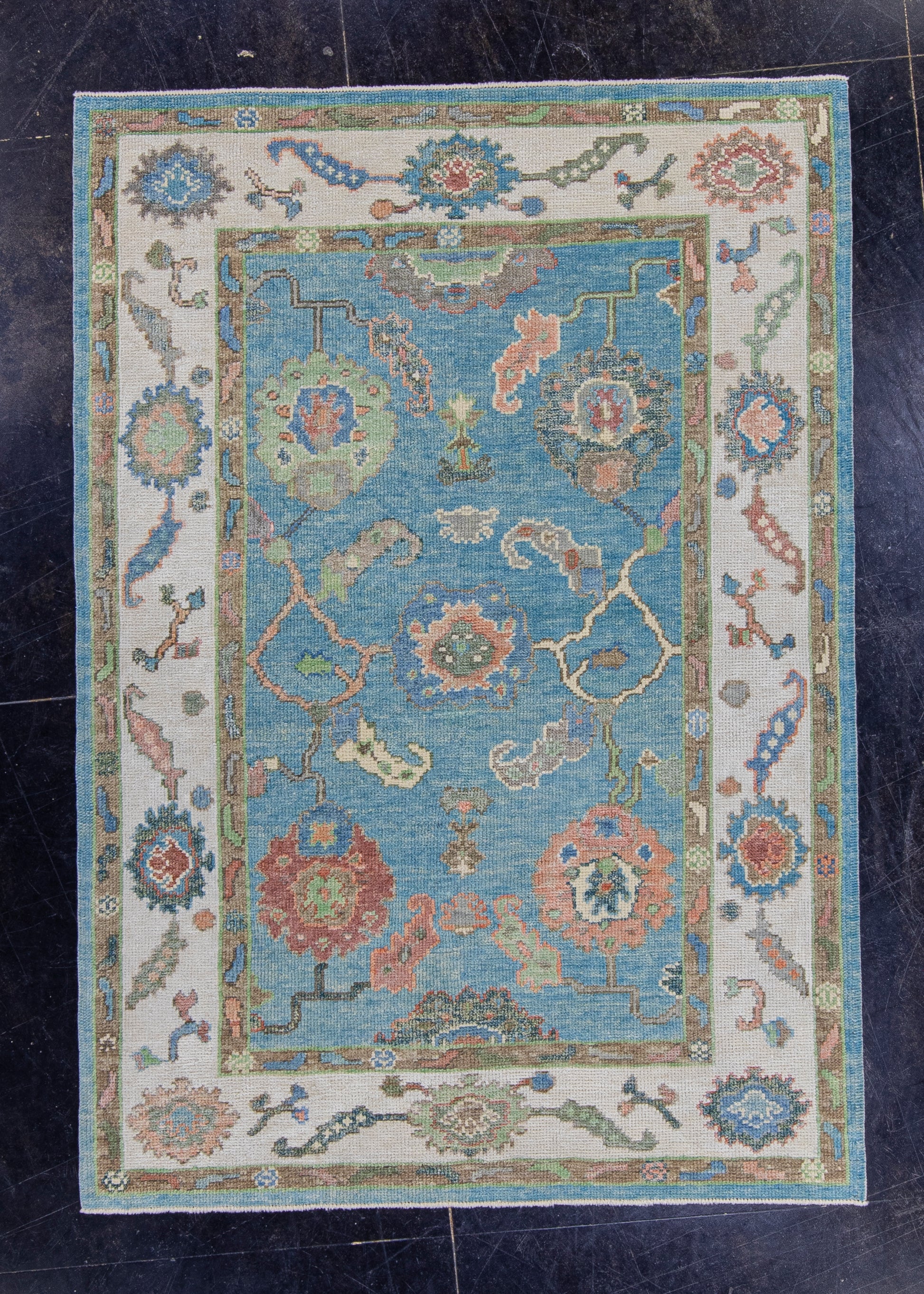 Turkish Oushak Rug 4'1" x 5'11" #16792