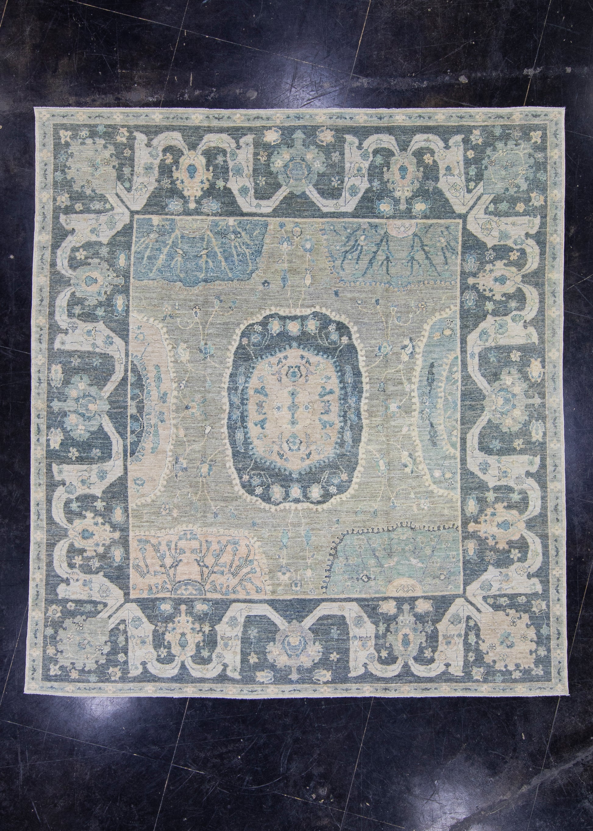 Turkish Antique Look Square Oushak Rug 9' x 9'11" #16519