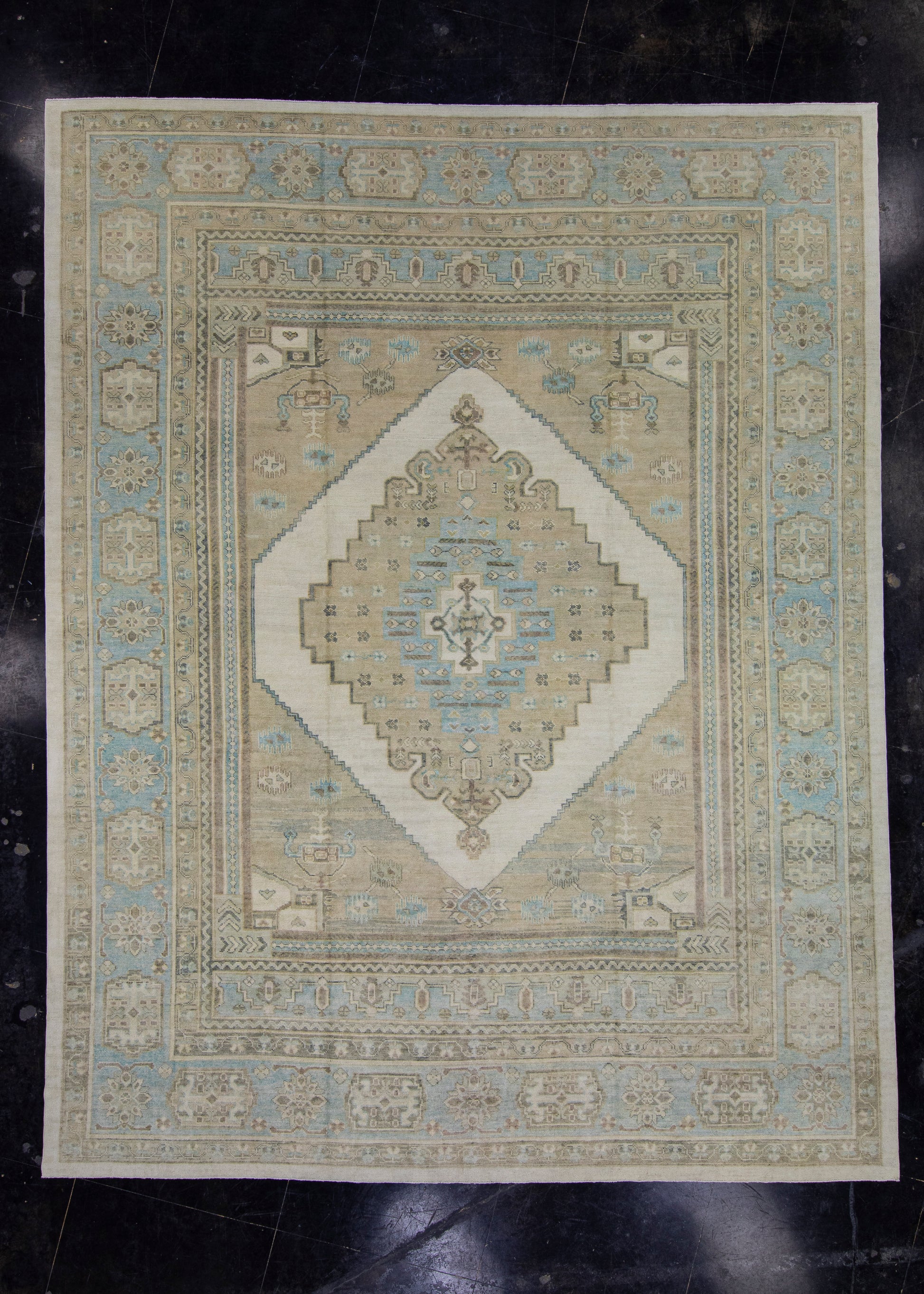 Turkish Antique Look Oushak Rug 12'4" x 15'9" #16785