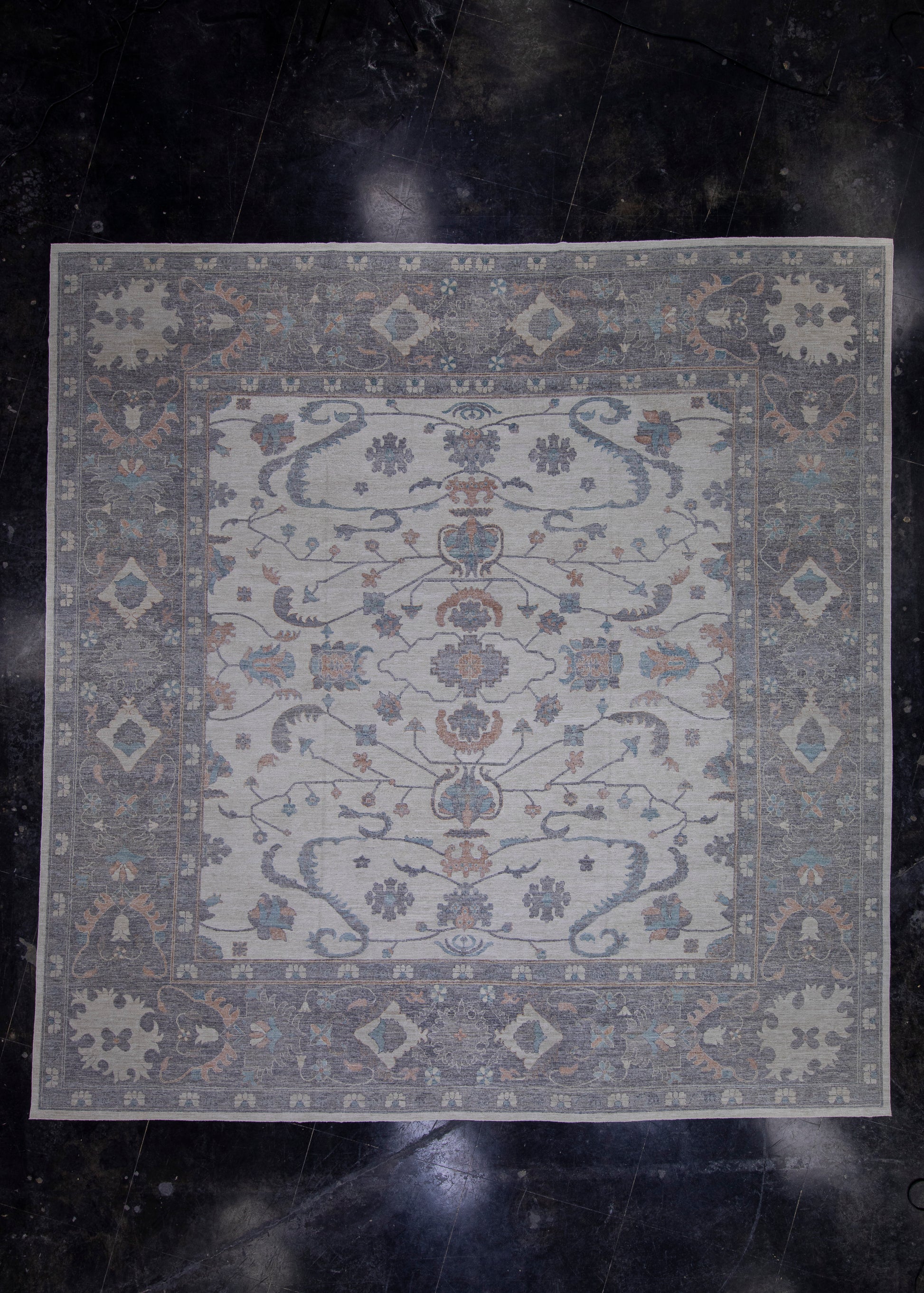 Turkish Antique Look Square Oushak Rug 15'10" x 16'4" #16058