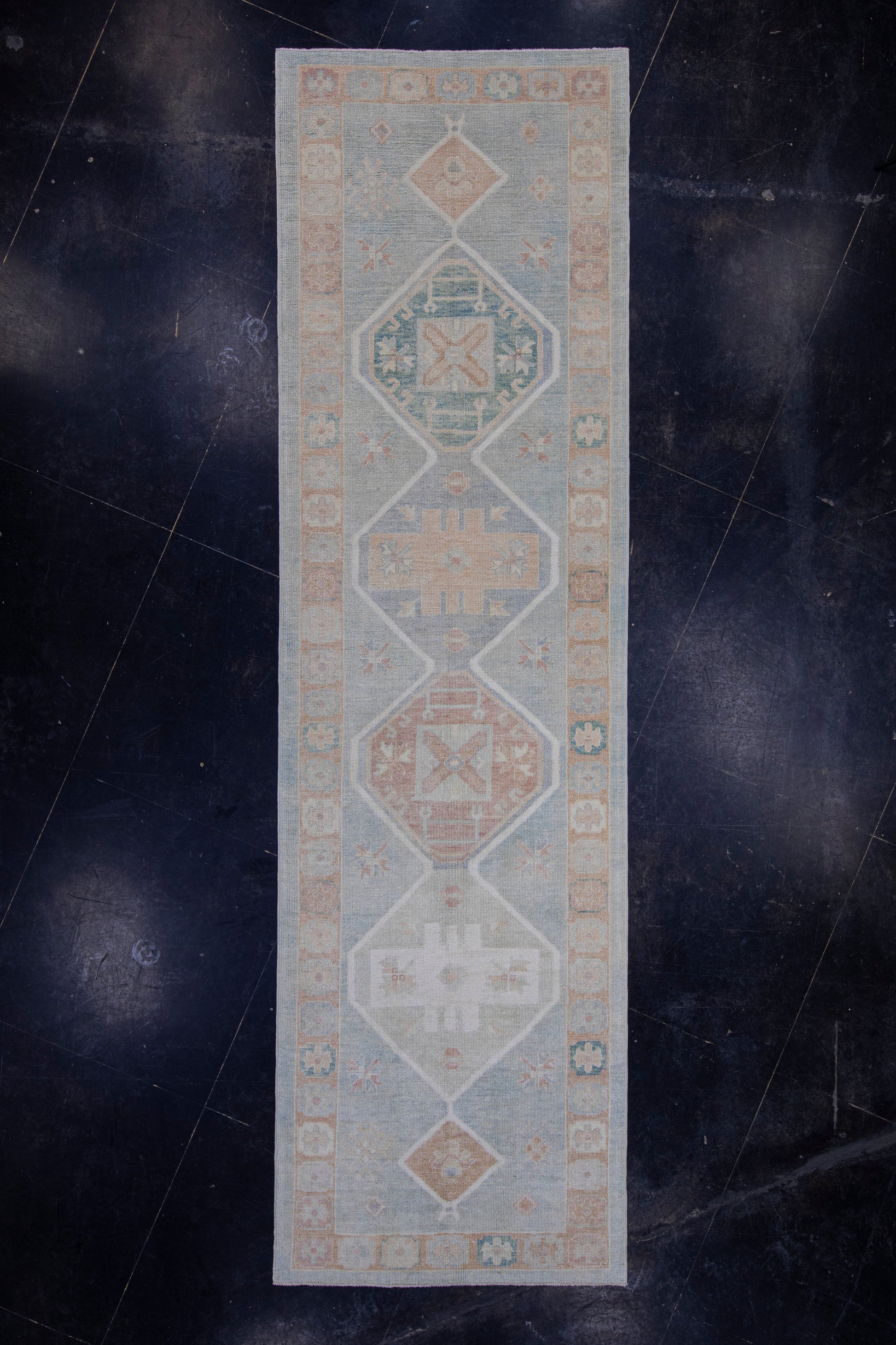 Turkish Oushak Runner Rug 4'1" x 14'4" #16727