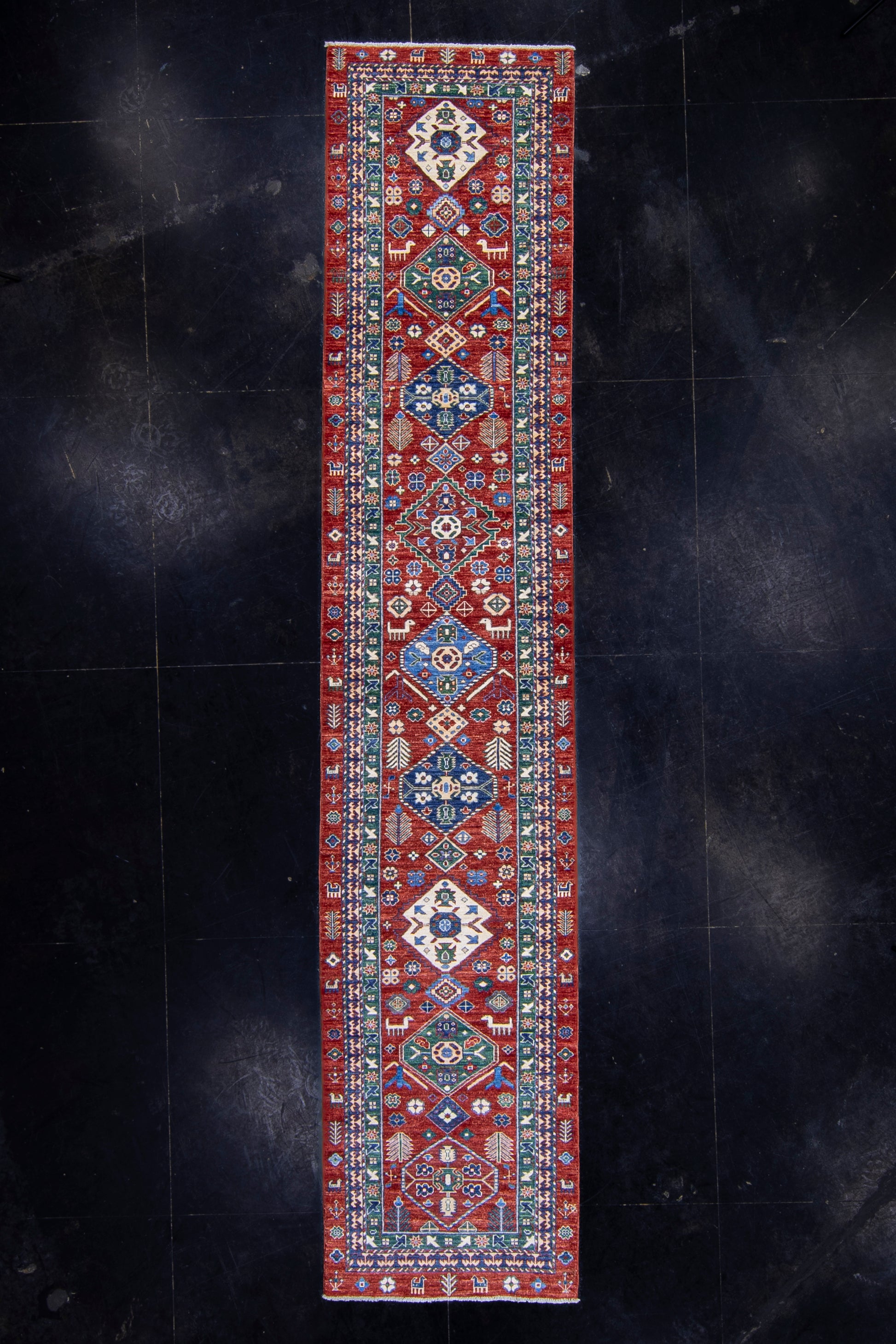 Oriental Hand Knotted Runner Rug 2'8" x 13'8" #AR-9004