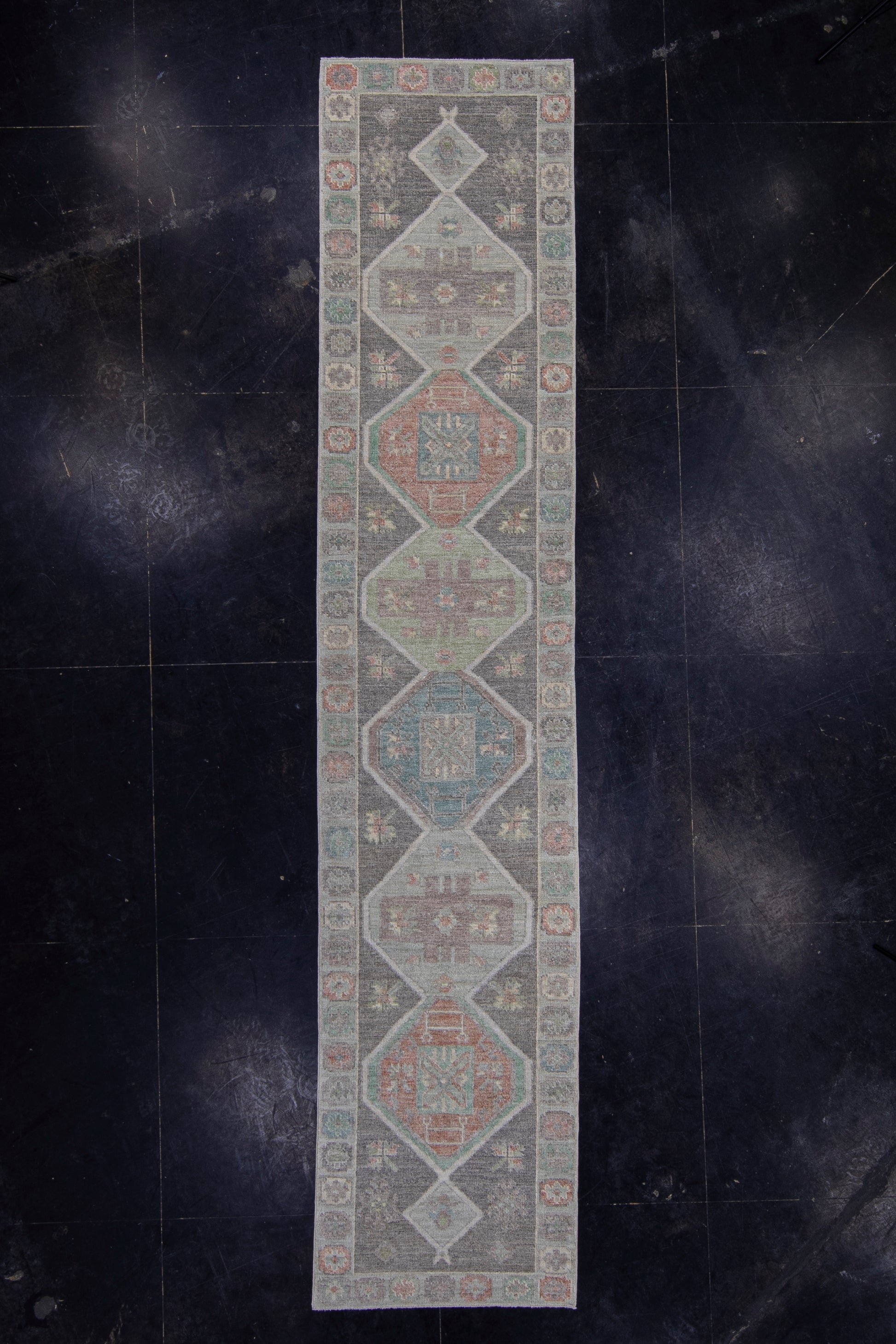 Turkish Oushak Runner Rug 2'11" x 13'9" #16416