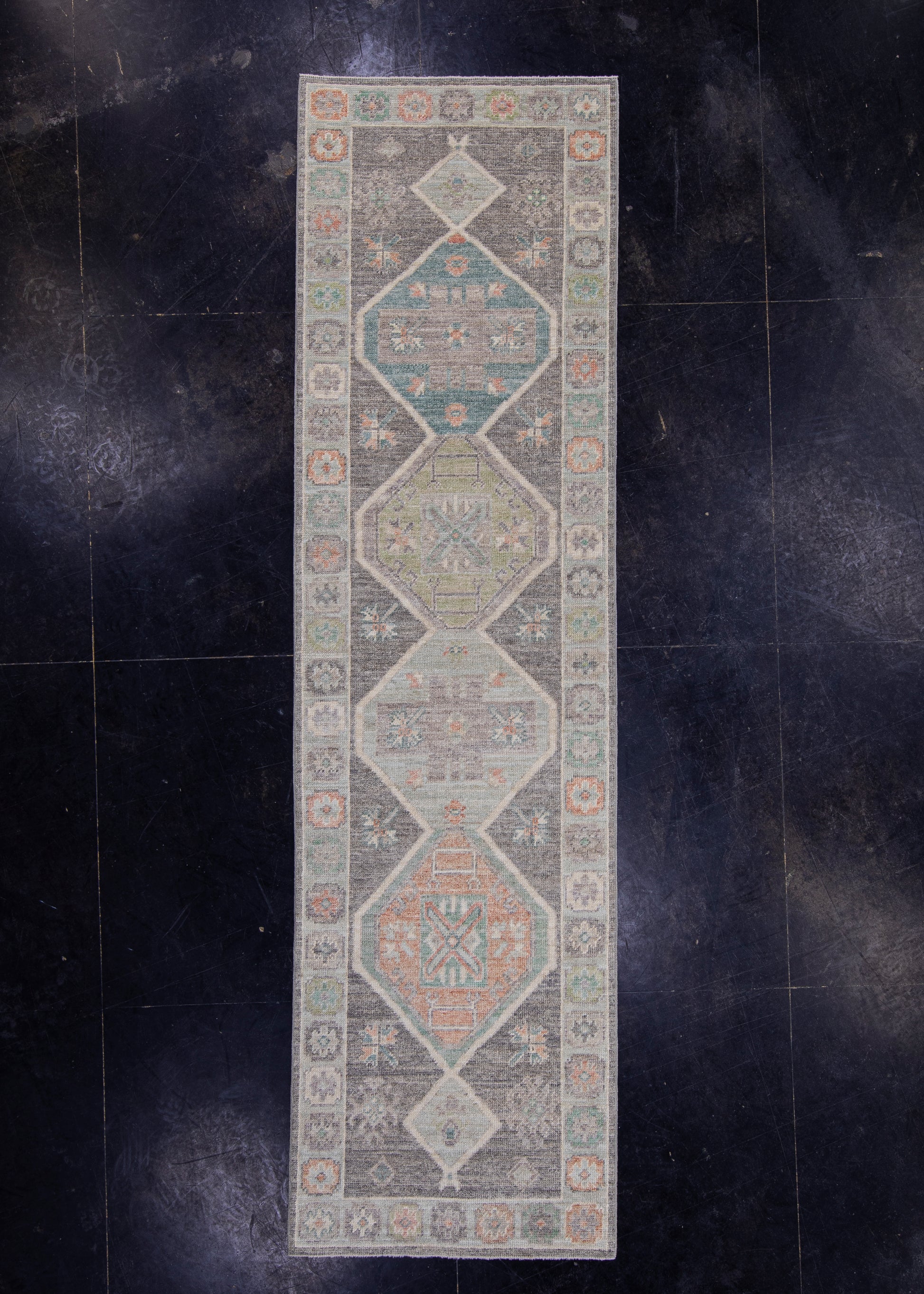 Turkish Oushak Runner Rug 2'10" x 10'2" #16003