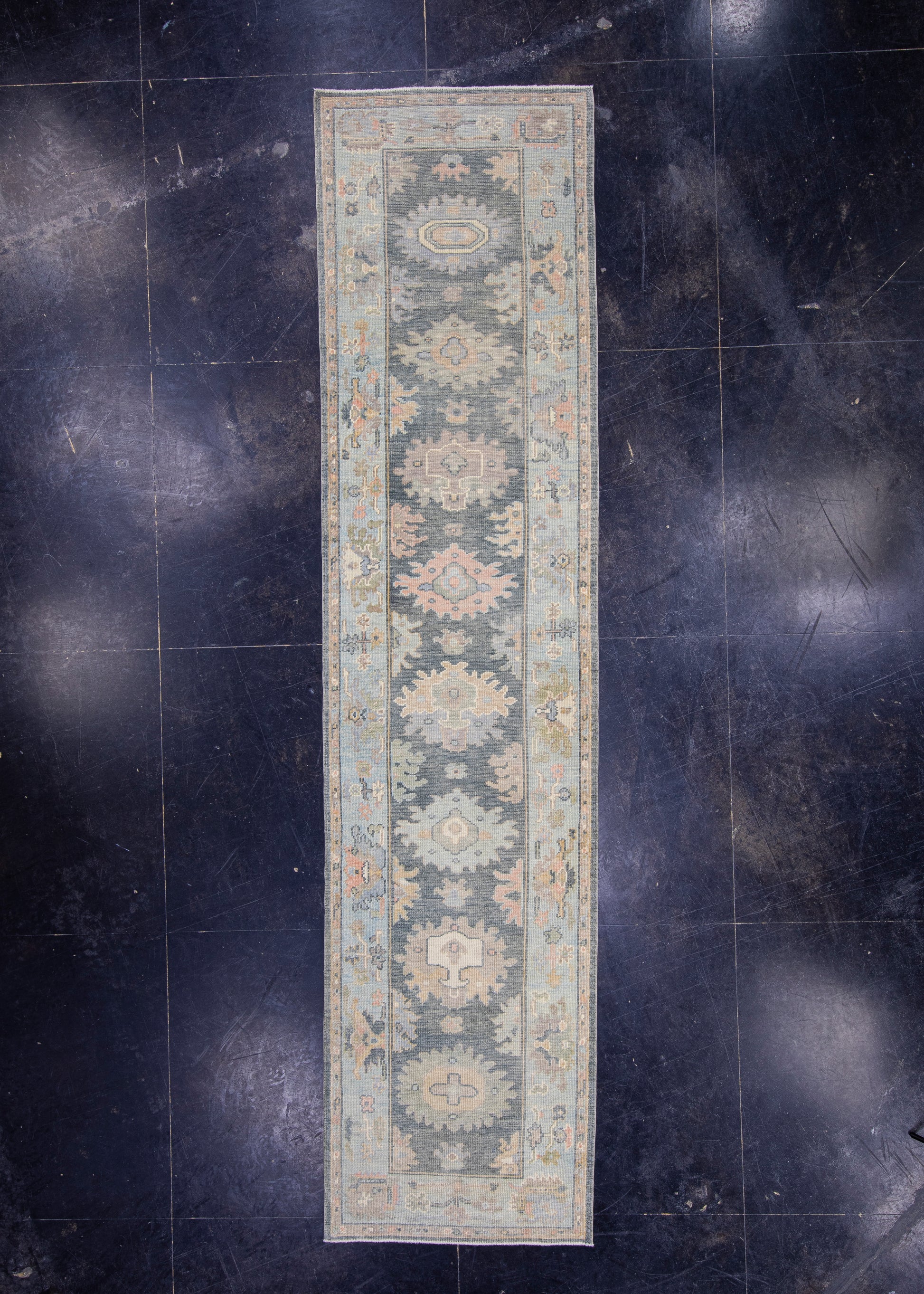 Turkish Oushak Runner Rug 2'10" x 12' #16644