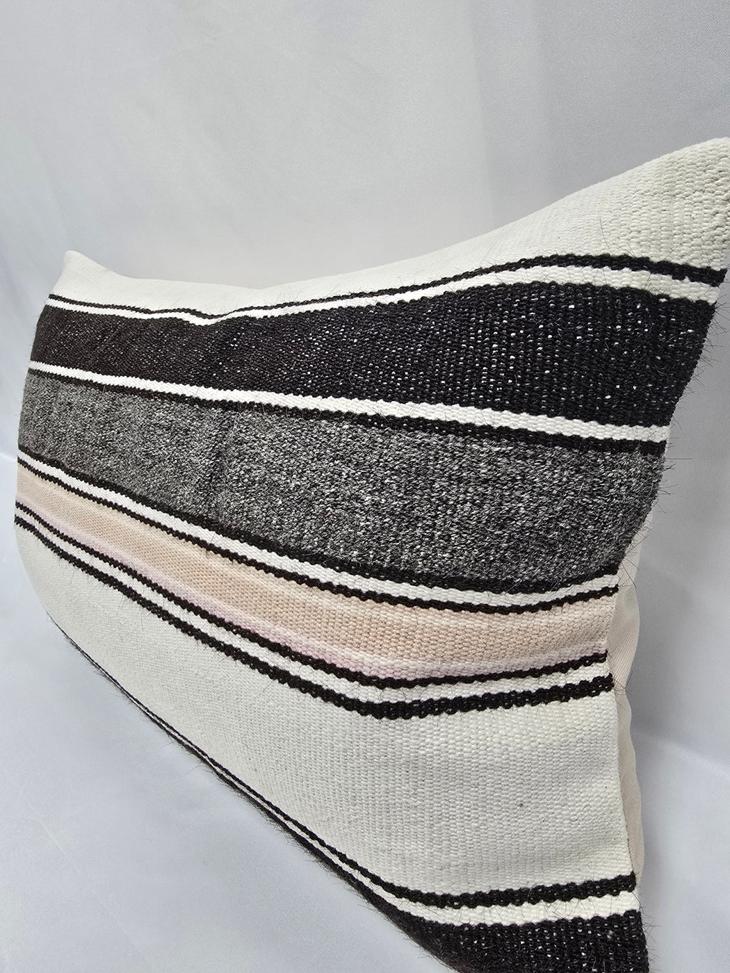 Turkish Hemp Pillow Cushion Natural White Black Pillow Cushion Cover 16" x 24" #9200