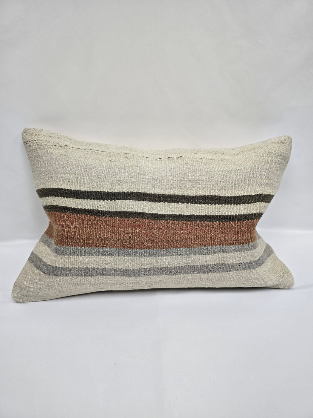 Turkish Hemp Pillow Cushion Natural White Brown Pillow Cushion Cover 16" x 24" #9199