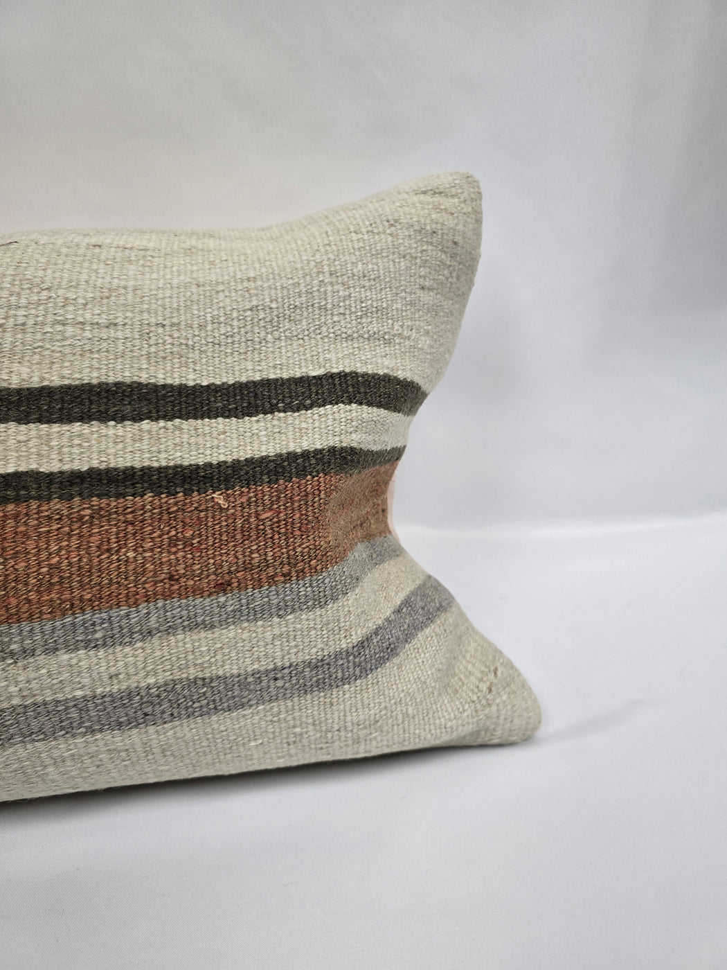 Turkish Hemp Pillow Cushion Natural White Brown Pillow Cushion Cover 16" x 24" #9199