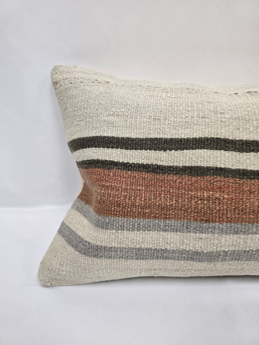 Turkish Hemp Pillow Cushion Natural White Brown Pillow Cushion Cover 16" x 24" #9199