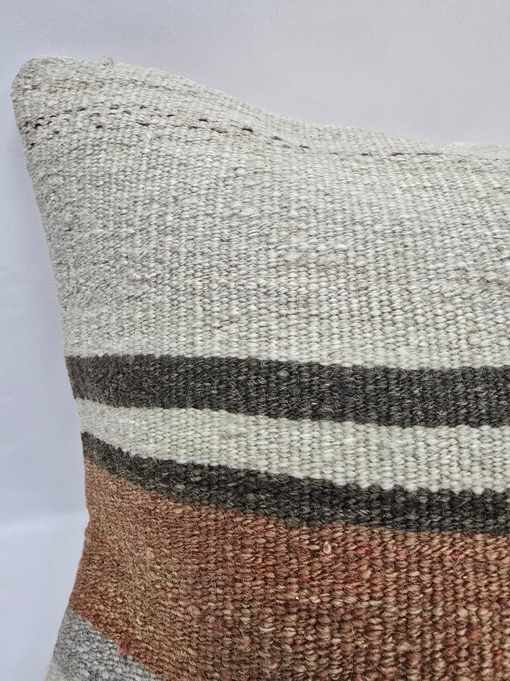 Turkish Hemp Pillow Cushion Natural White Brown Pillow Cushion Cover 16" x 24" #9199