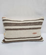 Turkish Hemp Pillow Cushion Natural White Brown Pillow Cushion Cover 16" x 24" #9197