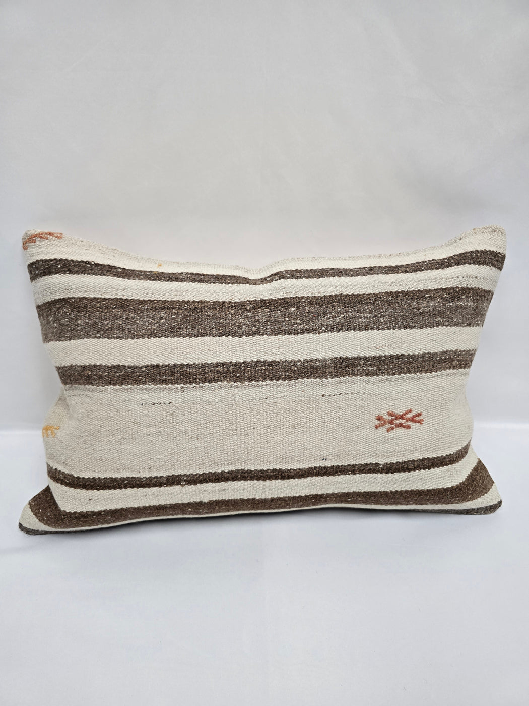 Turkish Hemp Pillow Cushion Natural White Brown Pillow Cushion Cover 16" x 24" #9197