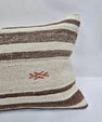 Turkish Hemp Pillow Cushion Natural White Brown Pillow Cushion Cover 16" x 24" #9197
