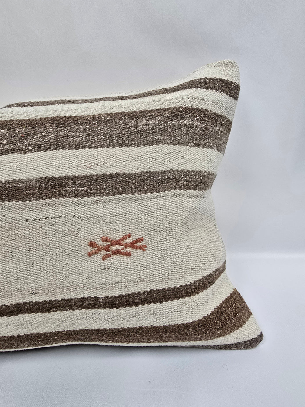 Turkish Hemp Pillow Cushion Natural White Brown Pillow Cushion Cover 16" x 24" #9197