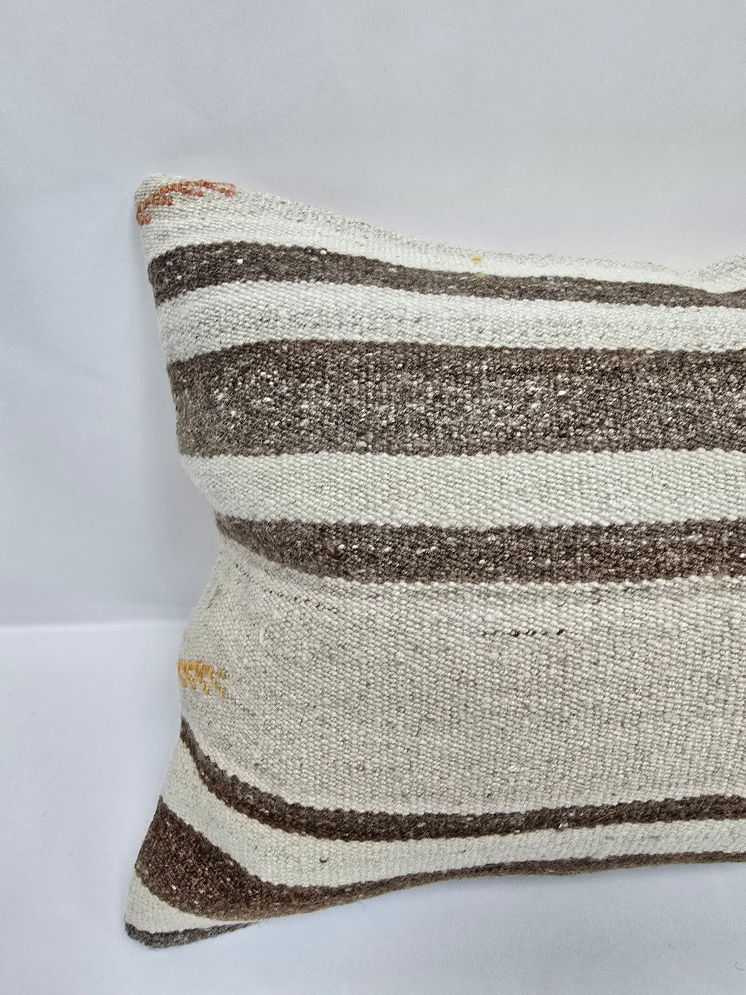 Turkish Hemp Pillow Cushion Natural White Brown Pillow Cushion Cover 16" x 24" #9197