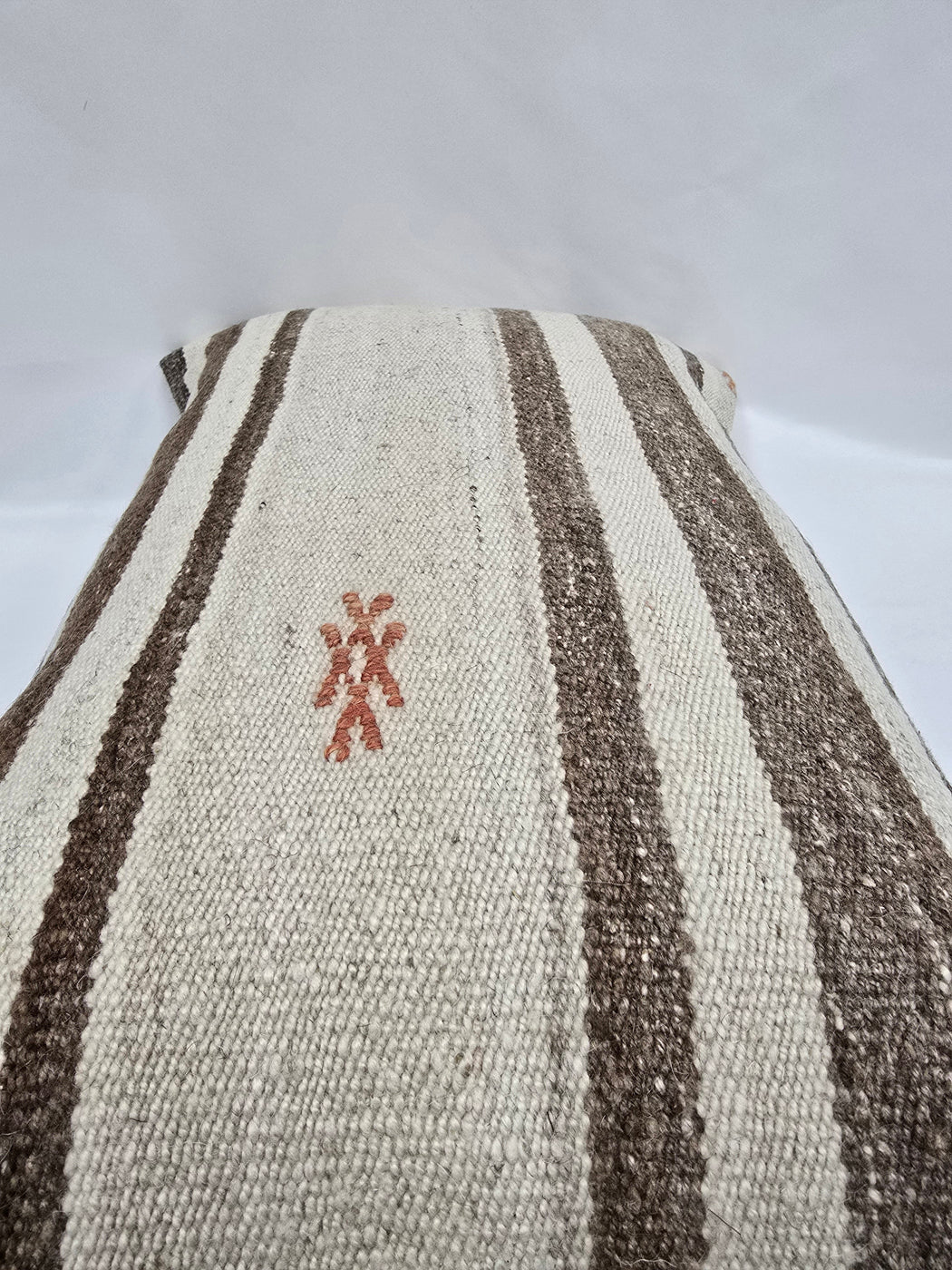 Turkish Hemp Pillow Cushion Natural White Brown Pillow Cushion Cover 16" x 24" #9197