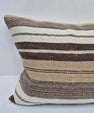 Turkish Hemp Pillow Cushion Natural Cream Brown Pillow Cushion Cover 16" x 24" #9196