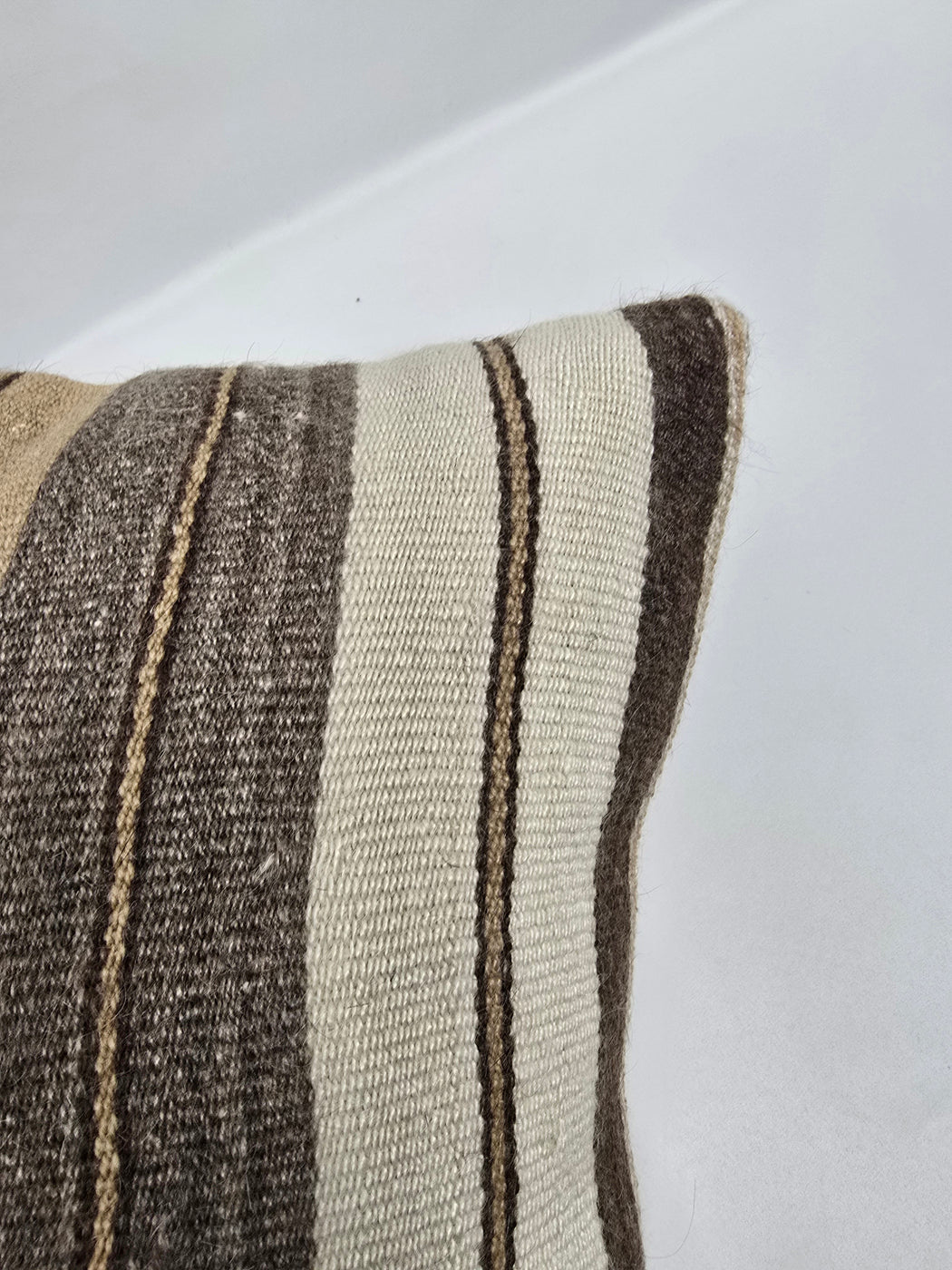 Turkish Hemp Pillow Cushion Natural Cream Brown Pillow Cushion Cover 16" x 24" #9196