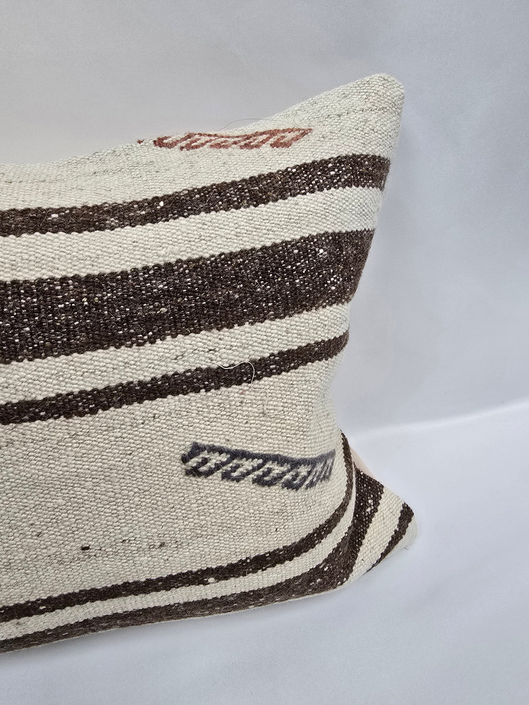 Turkish Hemp Pillow Cushion Natural Cream Brown Pillow Cushion Cover 16" x 24" #9195