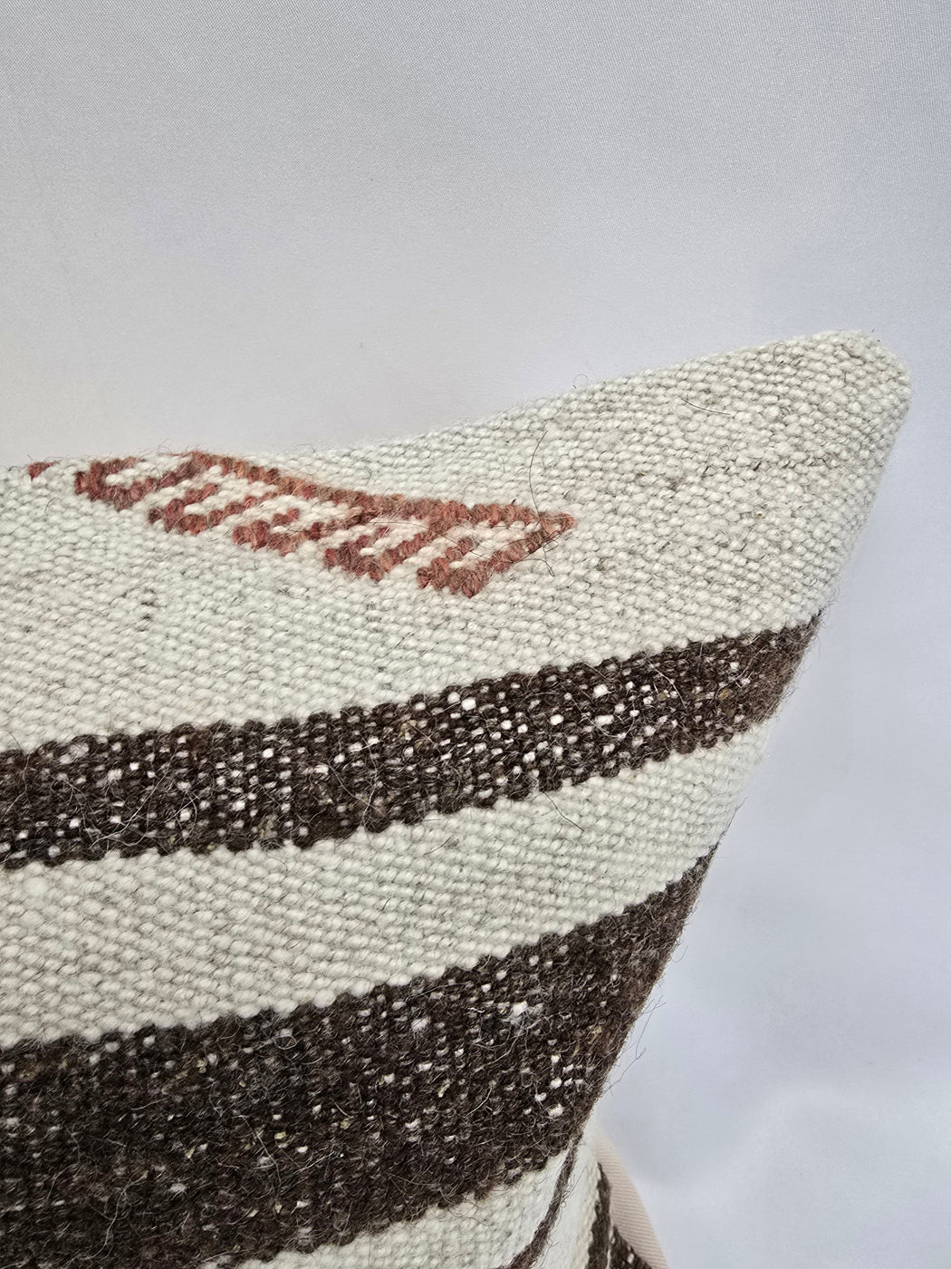 Turkish Hemp Pillow Cushion Natural Cream Brown Pillow Cushion Cover 16" x 24" #9195