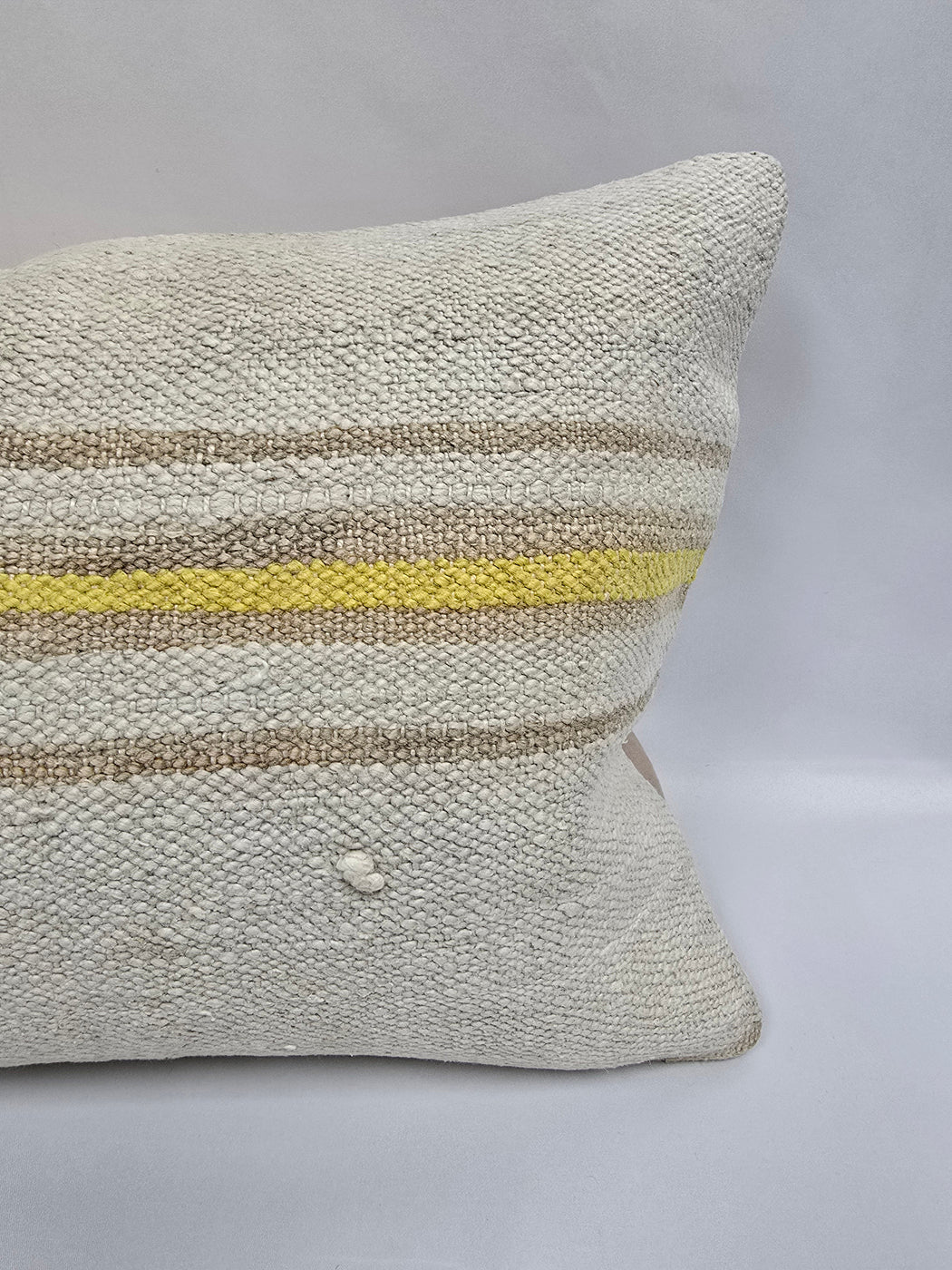 Turkish Hemp Pillow Cushion Natural Cream Yellow Pillow Cushion Cover 16" x 24" #9193