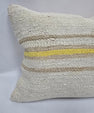 Turkish Hemp Pillow Cushion Natural Cream Yellow Pillow Cushion Cover 16" x 24" #9193