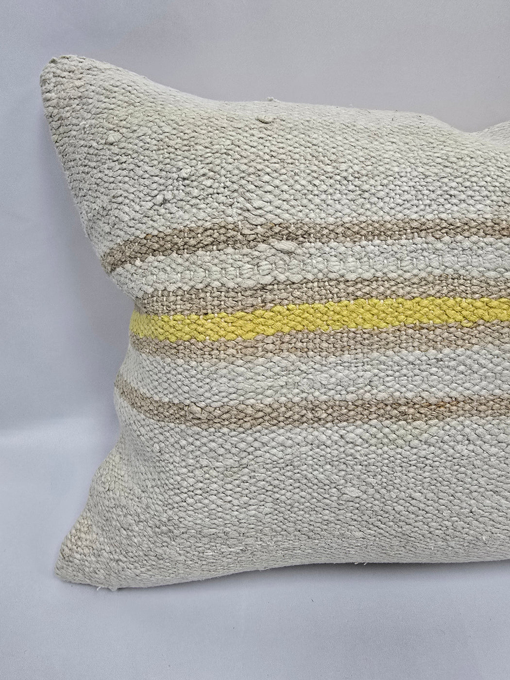 Turkish Hemp Pillow Cushion Natural Cream Yellow Pillow Cushion Cover 16" x 24" #9193