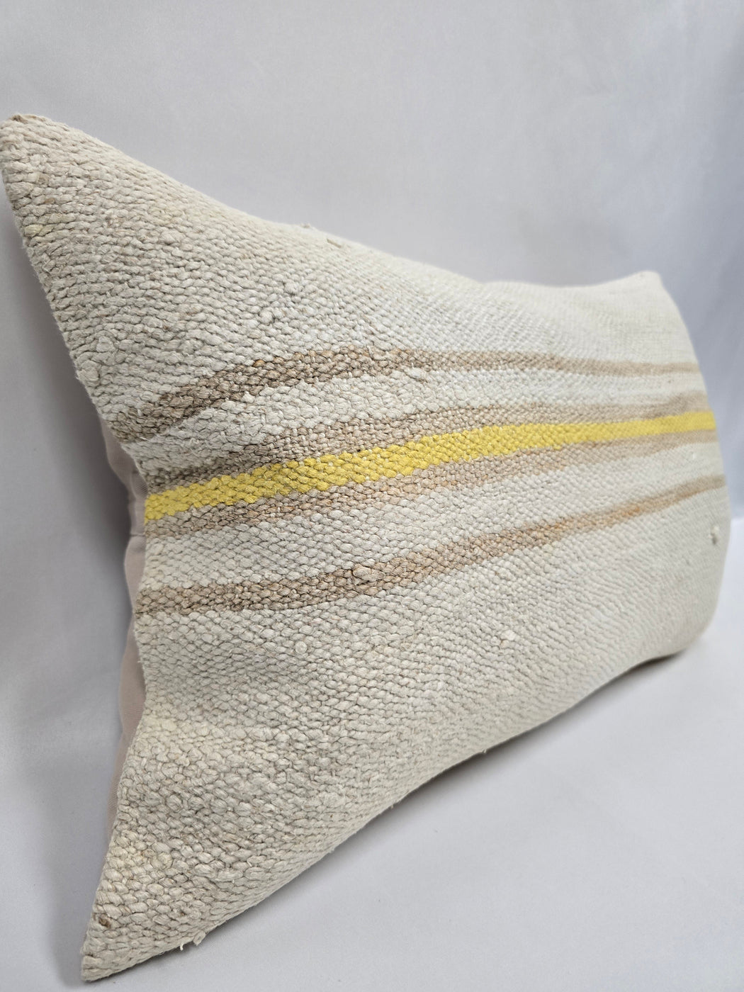 Turkish Hemp Pillow Cushion Natural Cream Yellow Pillow Cushion Cover 16" x 24" #9193