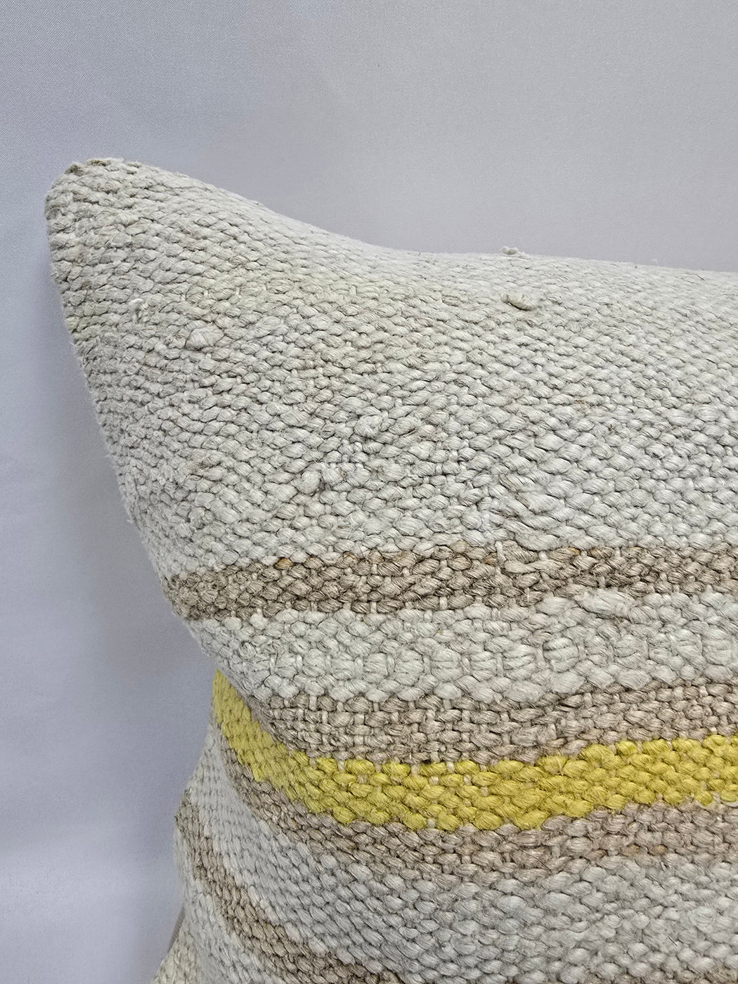 Turkish Hemp Pillow Cushion Natural Cream Yellow Pillow Cushion Cover 16" x 24" #9193