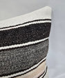 Turkish Hemp Pillow Cushion Natural Cream Black Pillow Cushion Cover 16" x 24" #9191