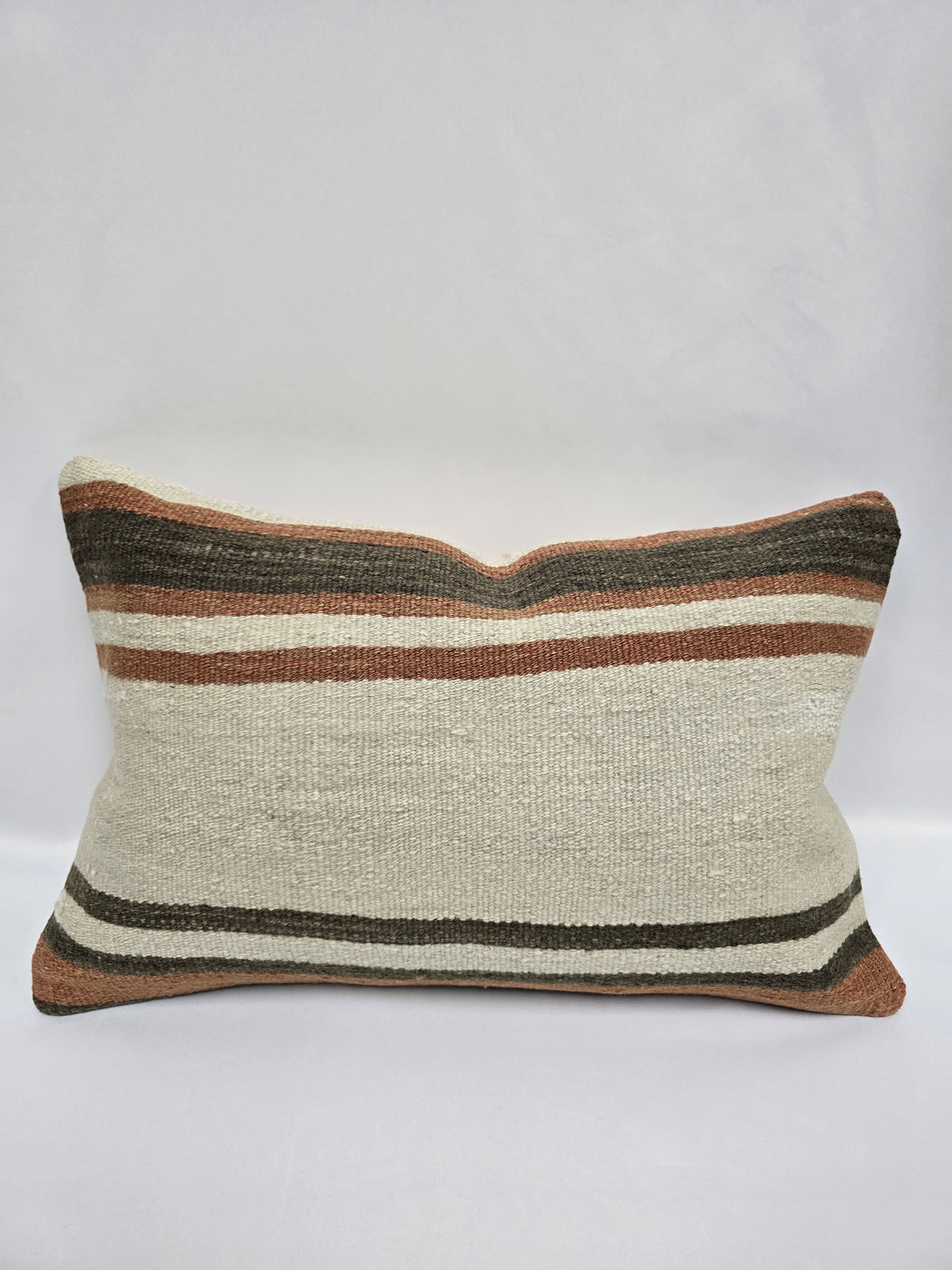 Turkish Hemp Pillow Cushion Natural Cream Brown Pillow Cushion Cover 16" x 24" #9187