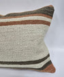 Turkish Hemp Pillow Cushion Natural Cream Brown Pillow Cushion Cover 16" x 24" #9187