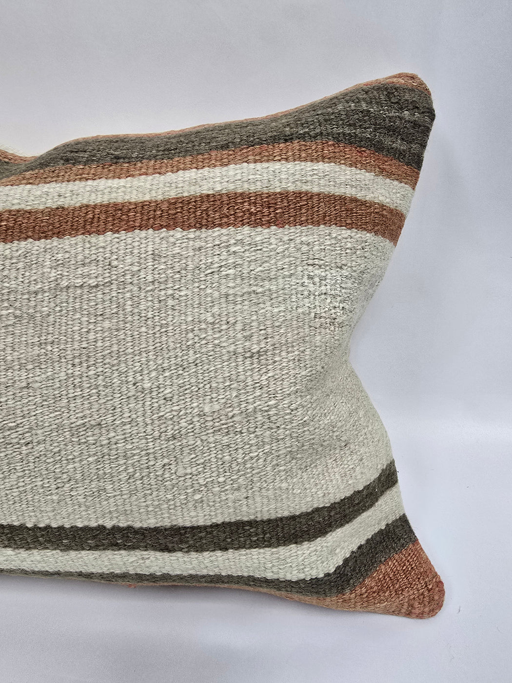 Turkish Hemp Pillow Cushion Natural Cream Brown Pillow Cushion Cover 16" x 24" #9187