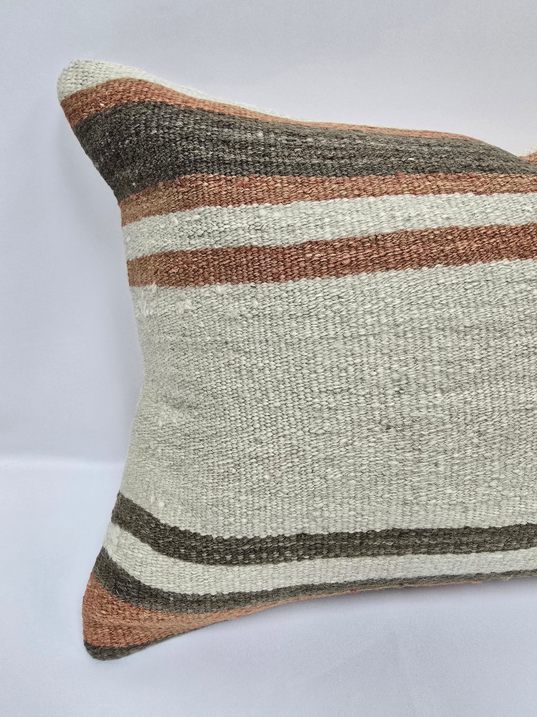 Turkish Hemp Pillow Cushion Natural Cream Brown Pillow Cushion Cover 16" x 24" #9187