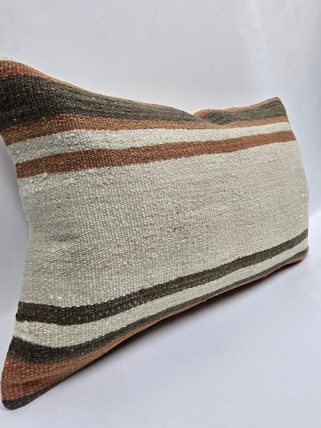 Turkish Hemp Pillow Cushion Natural Cream Brown Pillow Cushion Cover 16" x 24" #9187