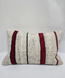 Turkish Hemp Pillow Cushion Natural Cream Red Pillow Cushion Cover 16" x 24" #9186