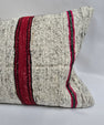 Turkish Hemp Pillow Cushion Natural Cream Red Pillow Cushion Cover 16" x 24" #9186