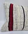 Turkish Hemp Pillow Cushion Natural Cream Red Pillow Cushion Cover 16" x 24" #9186
