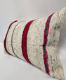 Turkish Hemp Pillow Cushion Natural Cream Red Pillow Cushion Cover 16" x 24" #9186